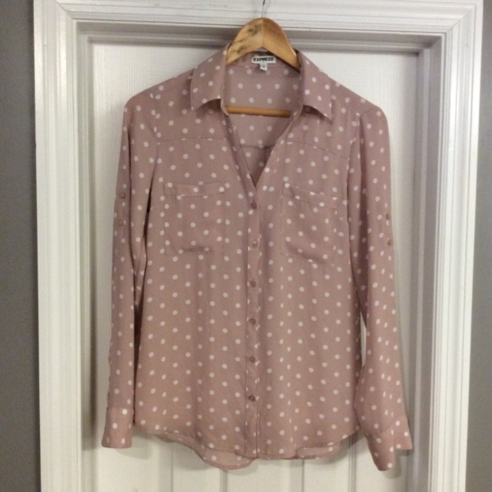 Blush Express Portofini Polka Dot Blouse sz S